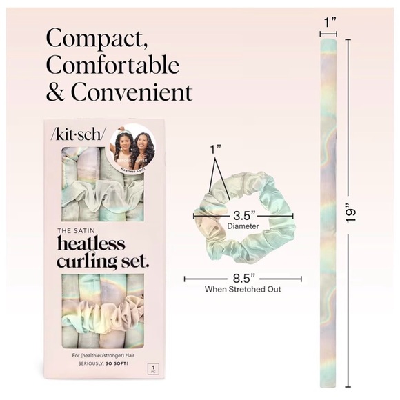 Kitsch Rice Water Protein Solid Strengthening Shampoo/Heatless Curling Set - NIB - Picture 7 of 8